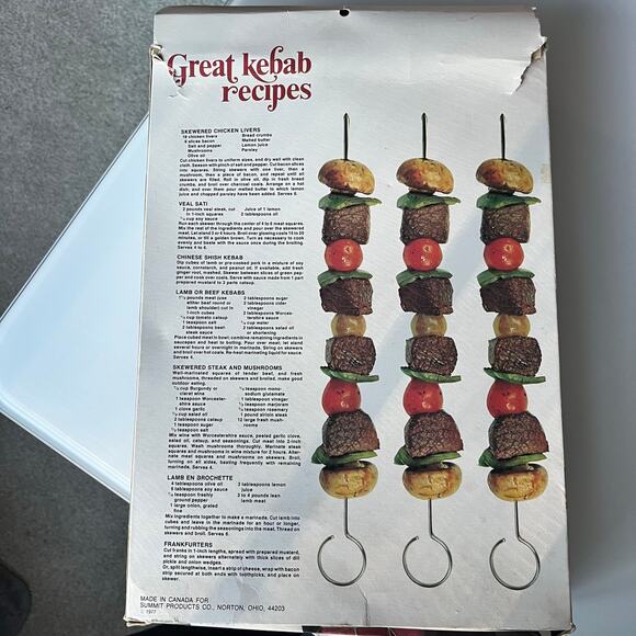 Vintage Summit Shish Kebab Chrome Plated Cooking Set 6 Skewers in box - 1970's - Picture 2 of 10